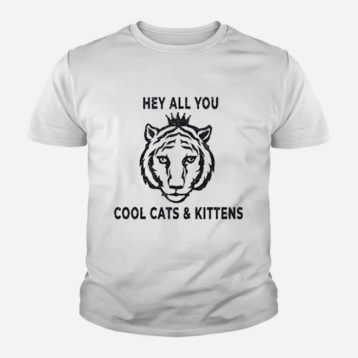 Cool Cats And Kittens Funny Tiger King Graphic Kid T-Shirt