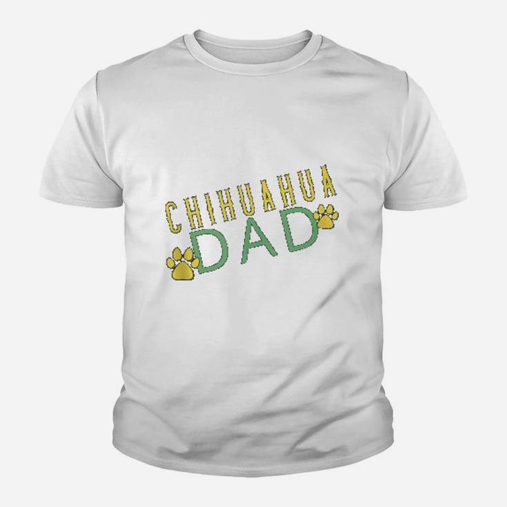 Cool Chihuahua Dad Dog Paw Print Kid T-Shirt