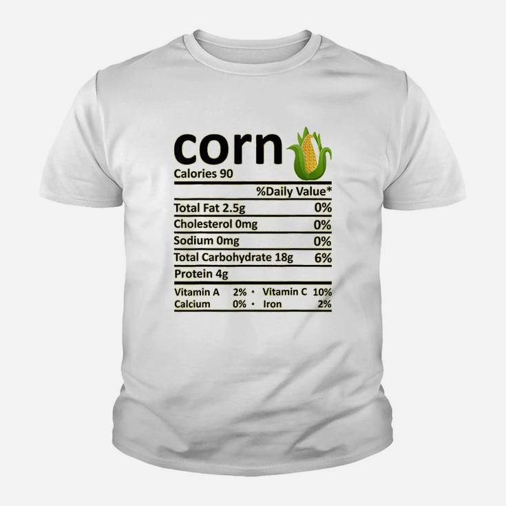 Corn Nutrition Food Facts Thanksgiving Costume Christmas Kid T-Shirt