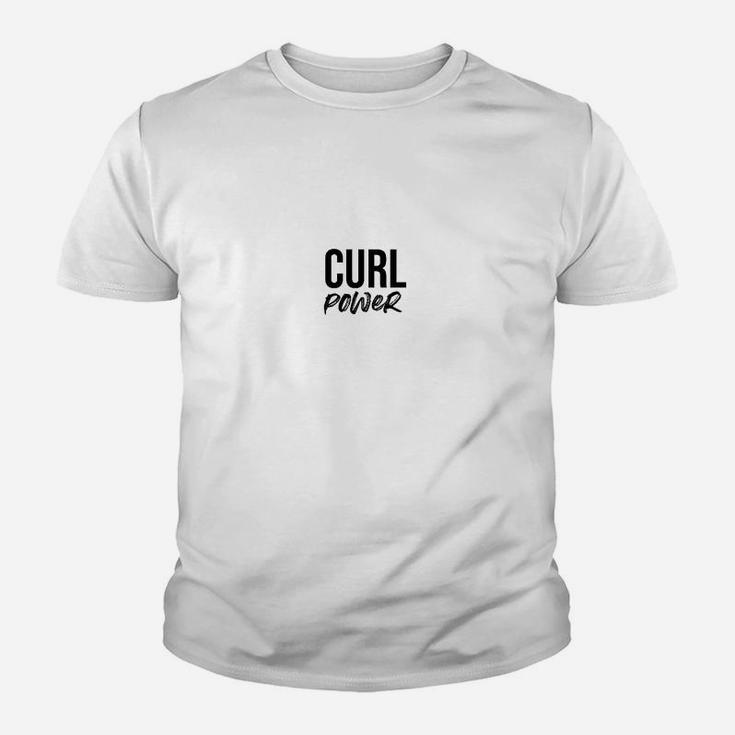 Curl Power Slogan Kinder Tshirt in Weiß, Locken Stärke Mode Tee