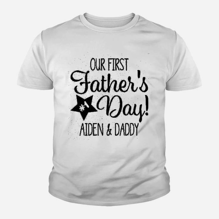 Custom First Fathers Day, best christmas gifts for dad Kid T-Shirt