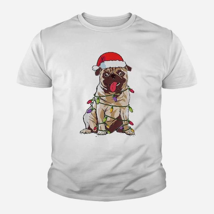 Cute Pug Santa Christmas Kid T-Shirt