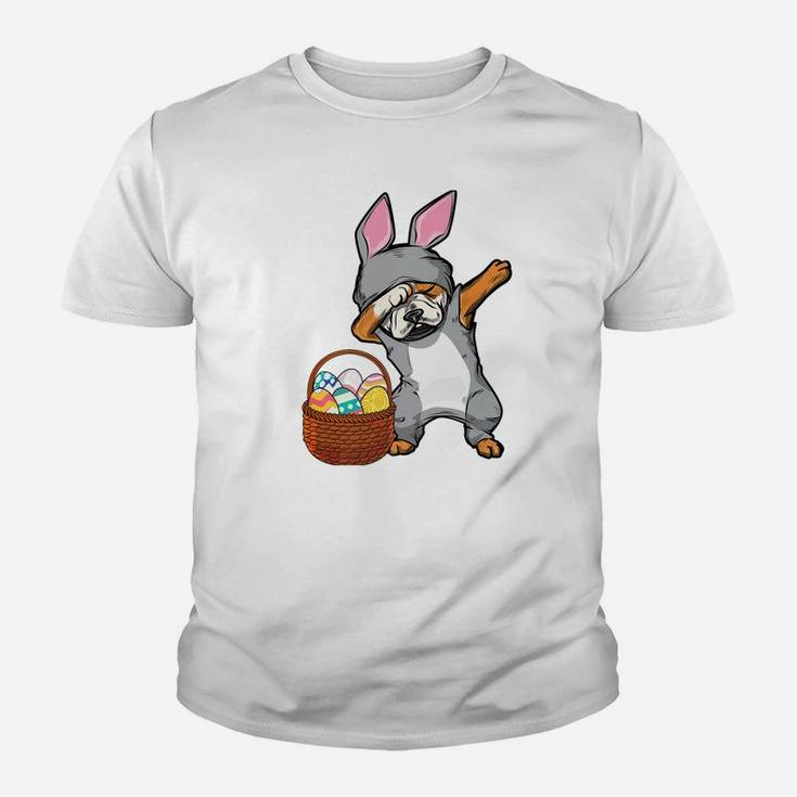 Dabbing Easter Bunny English Bulldog Boys Design Kid T-Shirt