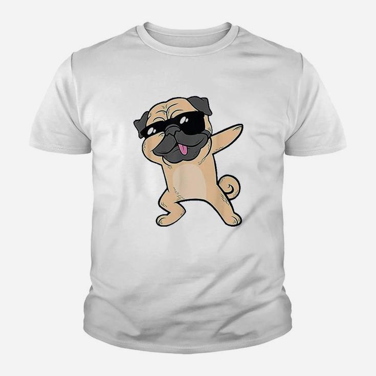 Dabbing Pug Dog Dab Animal Cool Sunglasses Cute Kid T-Shirt