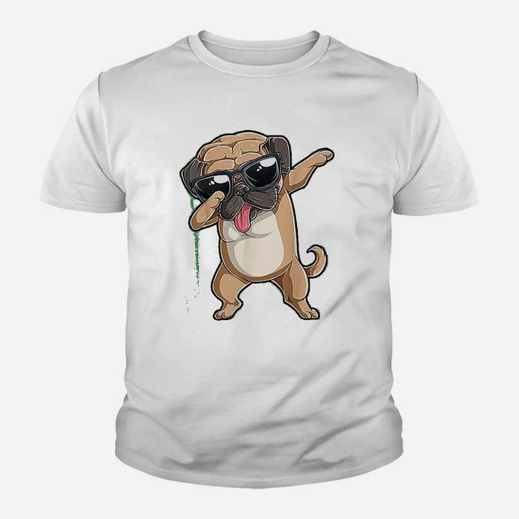 Dabbing Pug Dog Lover Dab Dance Gift Kid T-Shirt