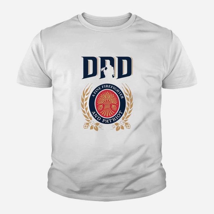 Dad A Fine Firefighter And Patriot Father s Day Shirt Kid T-Shirt