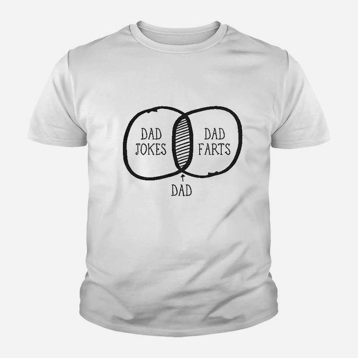 Dad Jokes Dad Farts Funny Math Venn Diagram Fathers Day Kid T-Shirt