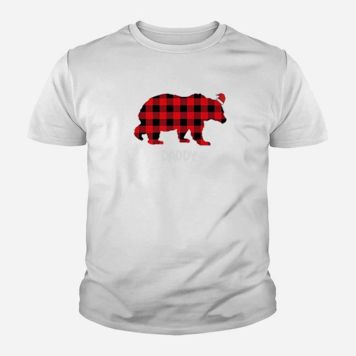 Daddy Bear Plaid Pajamas Santa Hat Cool Ugly Xmas Kid T-Shirt