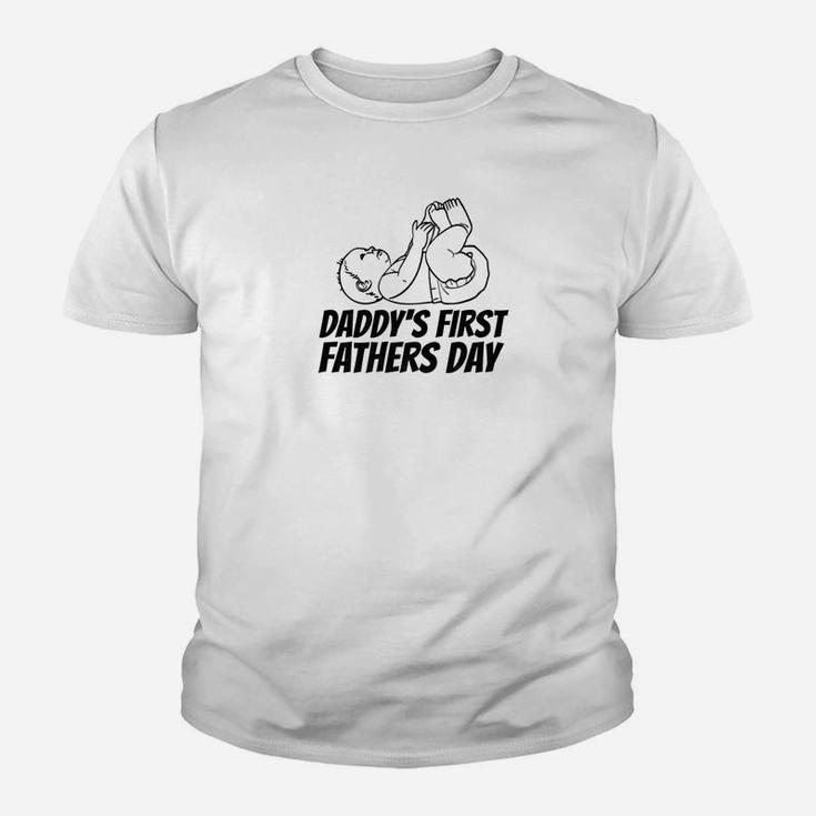 Daddys First Fathers Day Funny Dad Christmas Gift Kid T-Shirt
