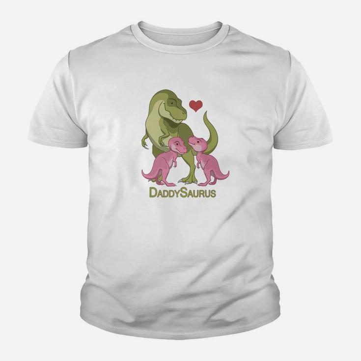 Daddysaurus Trex Father Twin Baby Girl Dinosaurs Shirt Kid T-Shirt