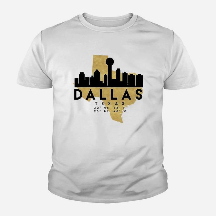 Dallas Texas Skyline Map Art Kid T-Shirt
