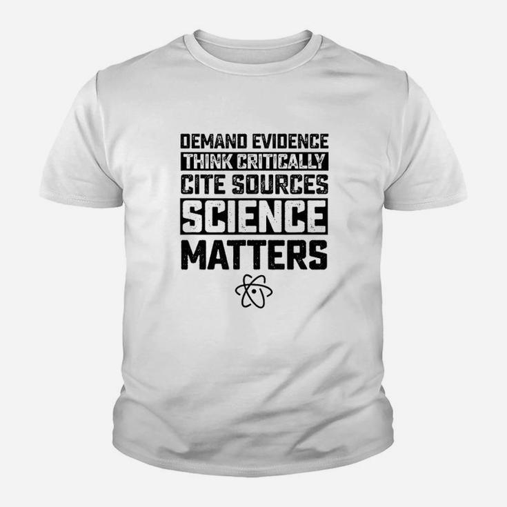 Deman Evidence Think Critically Cite Sources Science Matters Kid T-Shirt