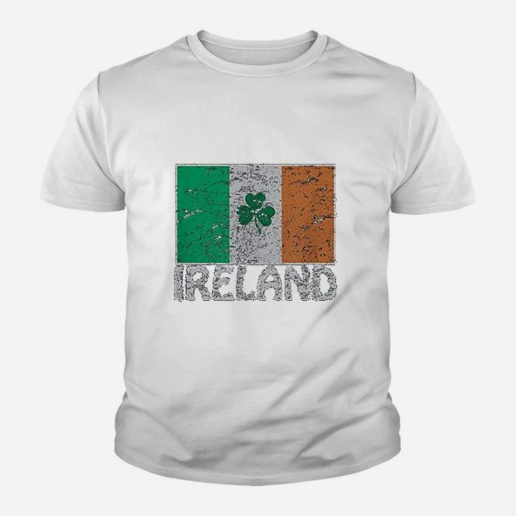 Distressed Ireland Flag Shamrock Cool Irish Flags Kid T-Shirt