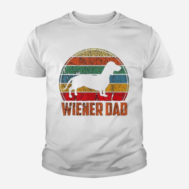 Dog Dad Funny Dachshund Gift Cute Weiner Dog Kid T-Shirt