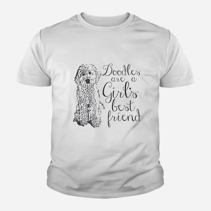 Doodles Are A Girls Best Friend Golden Labradoodle Kid T-Shirt