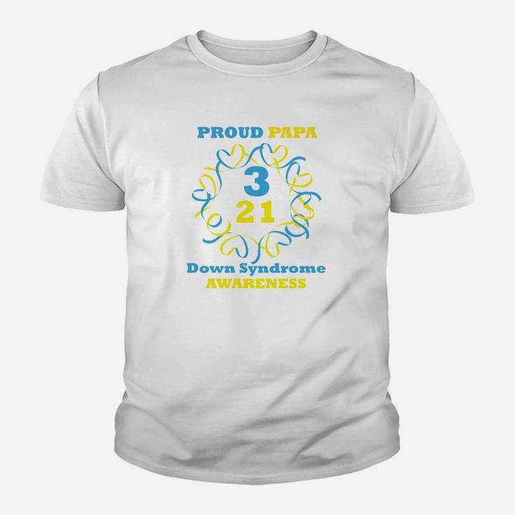 Down Syndrome Awareness Proud Papa Kid T-Shirt