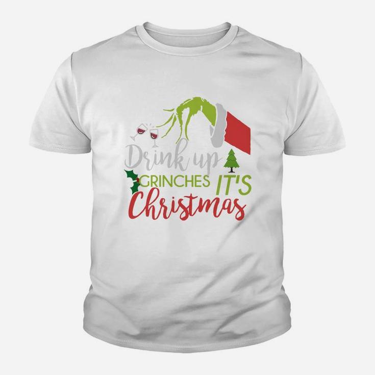 Drink Up Grinches Its Christmas Kid T-Shirt