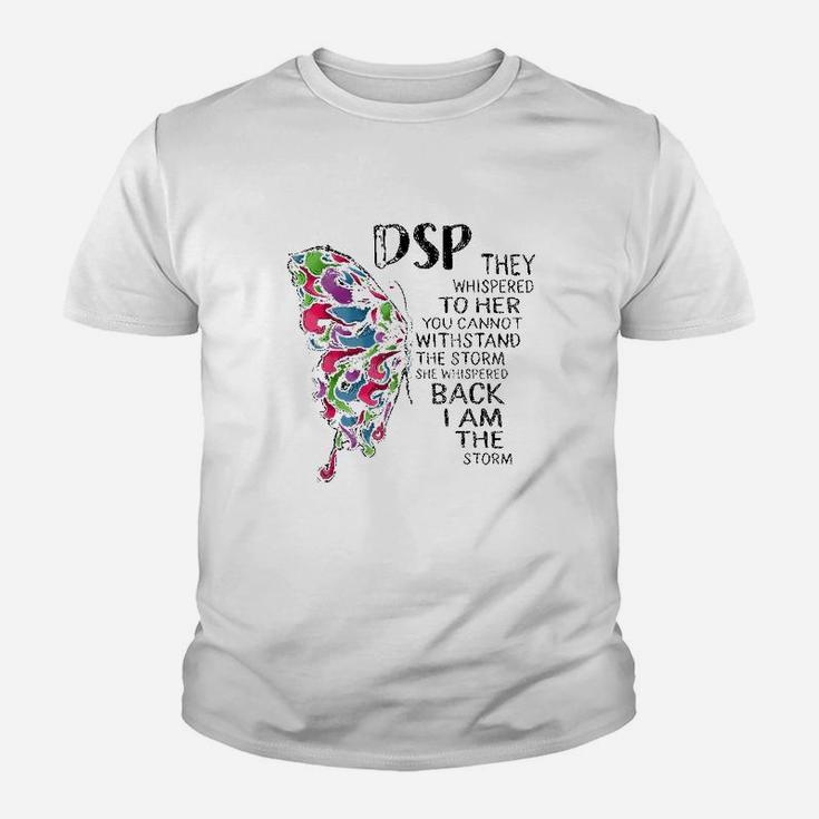 Dsp I Am The Storm Nurse Butterfly Women Nursing Student Kid T-Shirt
