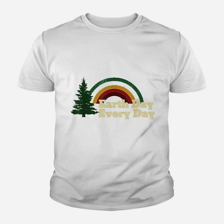 Earth Day Everyday Rainbow Pine Tree Design Kid T-Shirt
