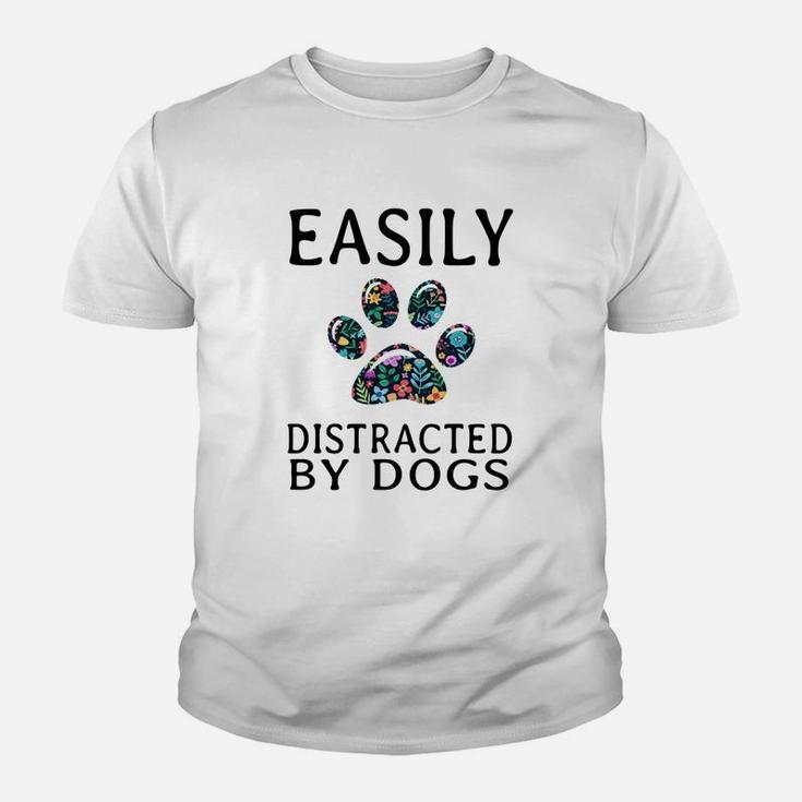 Easily Distracted By Dogs Funny Kid T-Shirt