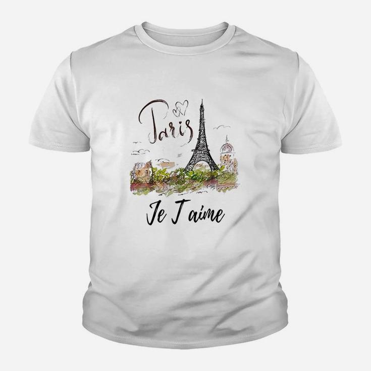 Eiffel Tower Paris Vintage I Love Paris France Kid T-Shirt