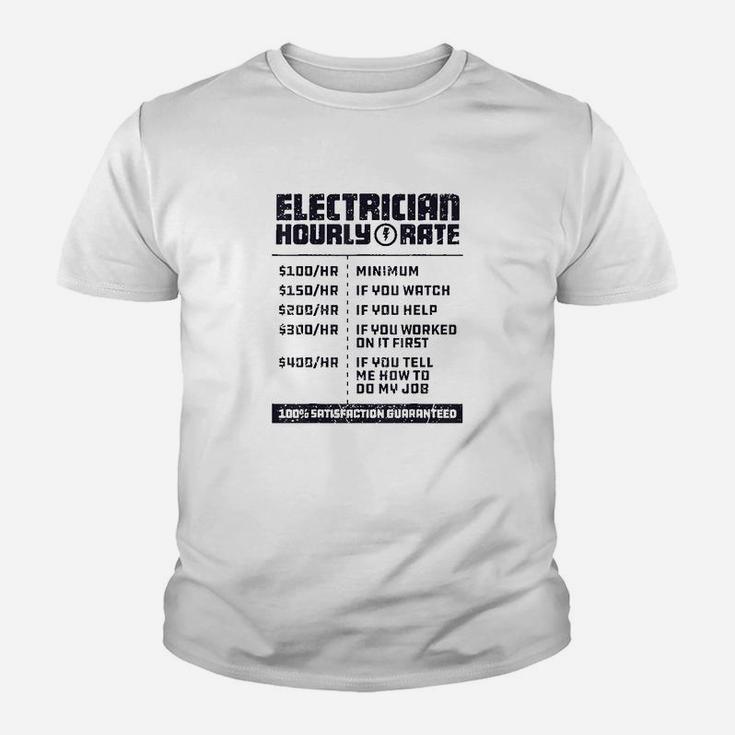 Electrician Hourly Rate Funny Lineman Dad Vintage Gifts Men Kid T-Shirt