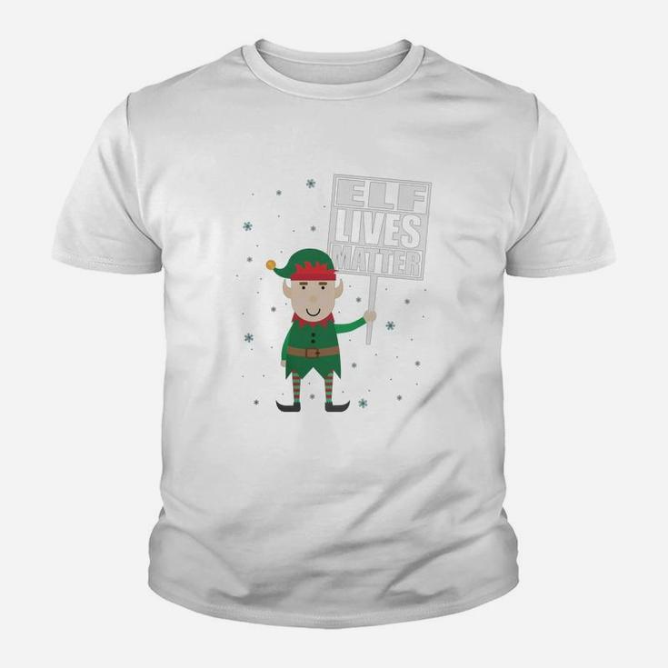 Elf Lives Matter Funny Christmas Elf Shirt Kid T-Shirt