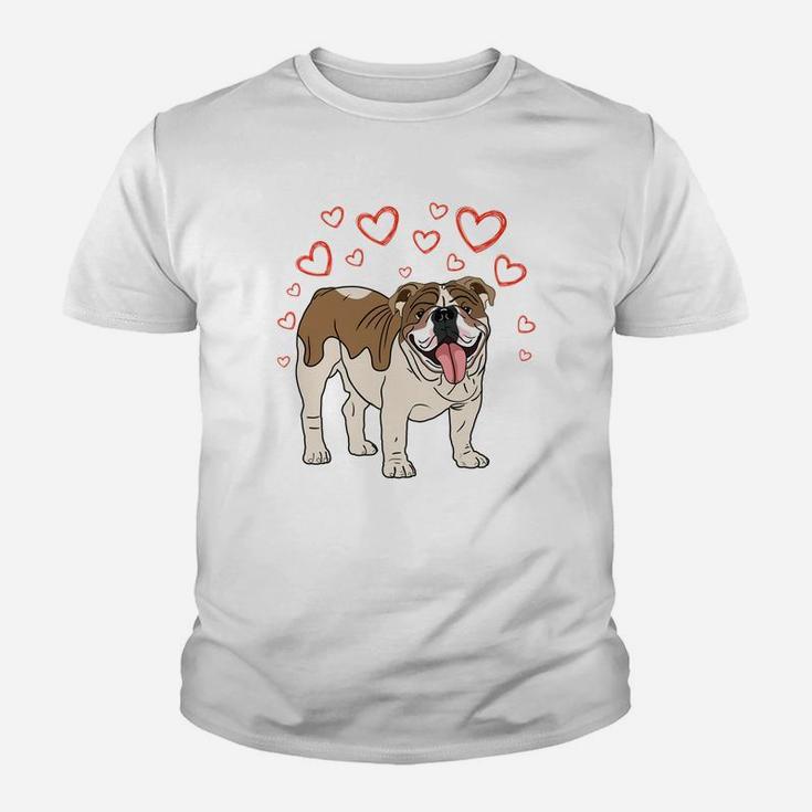 English Bulldog Is My Valentine Kid T-Shirt