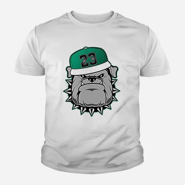 English Bulldog White Lucky Green Shoe Top Kid T-Shirt