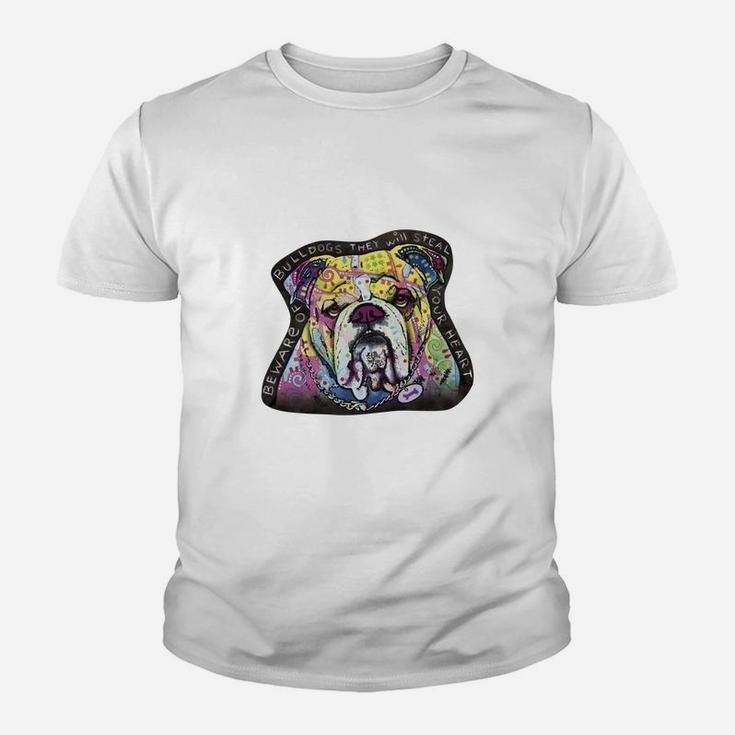 English Bulldogs Colorful Graphic Kid T-Shirt