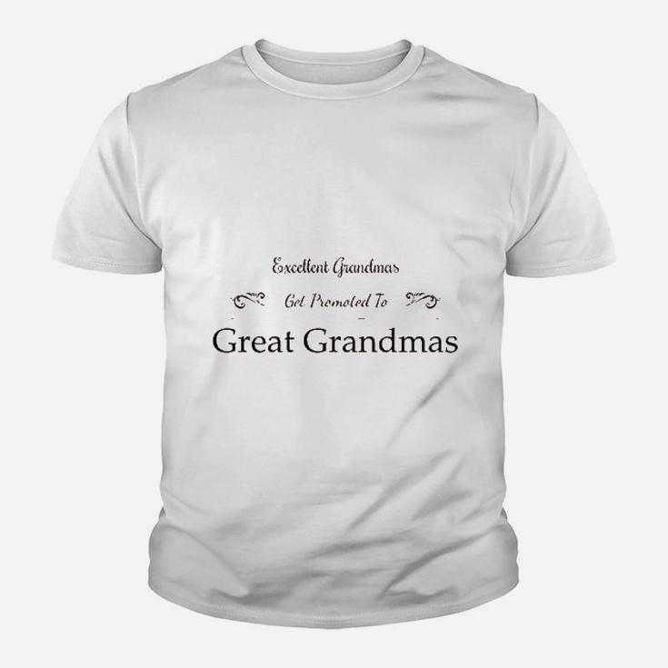 Excellent Grandmas Get Promoted To Great Grandmas Kid T-Shirt