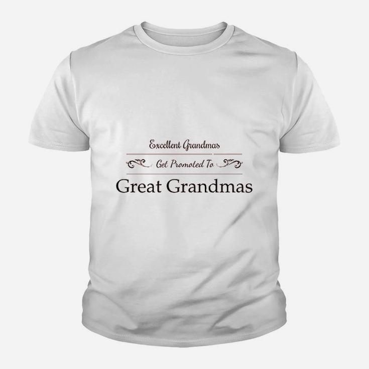 Excellent Grandmas Get Promoted To Great Grandmas Kid T-Shirt
