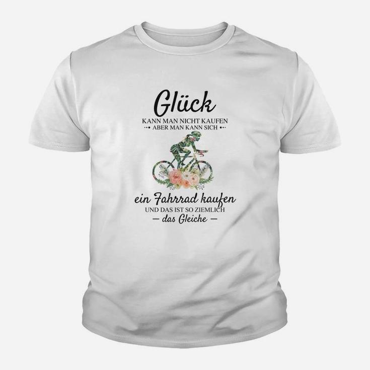 Fahrrad-Glück Herren Kinder Tshirt, Spruch über das Kaufen von Glück