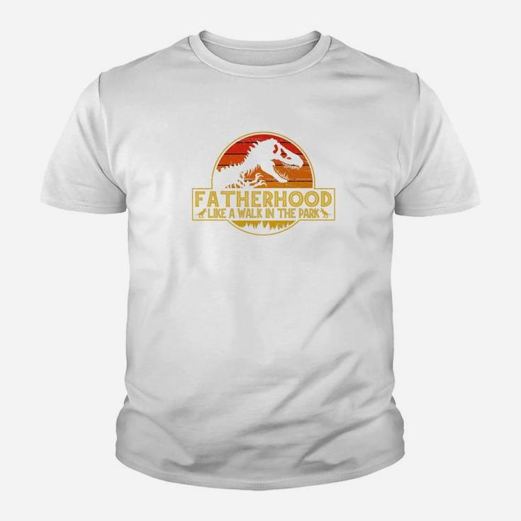 Fatherhood Like A Walk In The Park Dad Retro Sunset Premium Kid T-Shirt