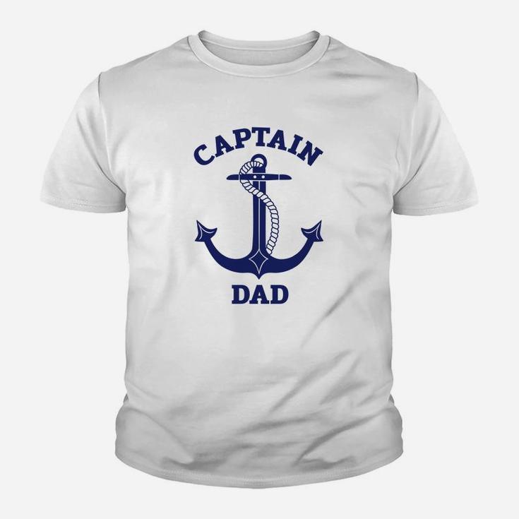 Fathers Day Nautical Anchor Captain Dad Kid T-Shirt