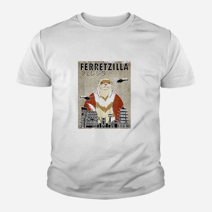Ferretzilla Vintage Funny Ferret Kid T-Shirt