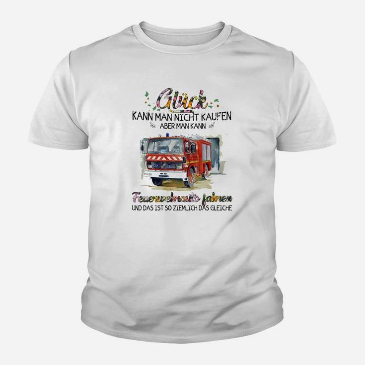 Feuerwehr Camping Herren Kinder Tshirt mit Spruch: Glück beim Campen
