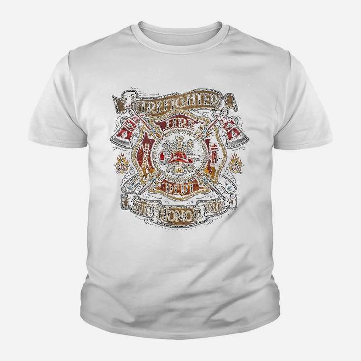 Firefighter Vintage Tattoo Art Kid T-Shirt