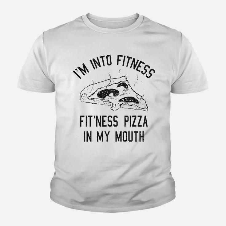 Fitness Pizza In My Mouth Funny Fitness Workout Foodie Youth T-shirt