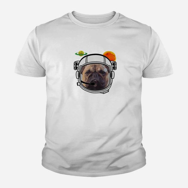 French Bulldog Astronaut In Space Funny My Frenchie Design Kid T-Shirt