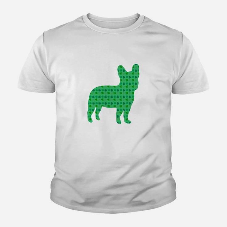 French Bulldog St Patricks Day Shamrock Dog Kid T-Shirt