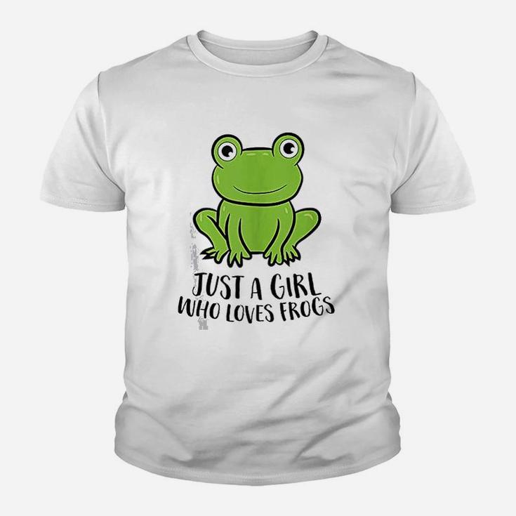 Frog Girl I Just Really Like Frogs Funny Frog Lovers Kid T-Shirt