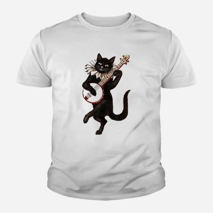 Funny Cat Playing Guitar Kid T-Shirt