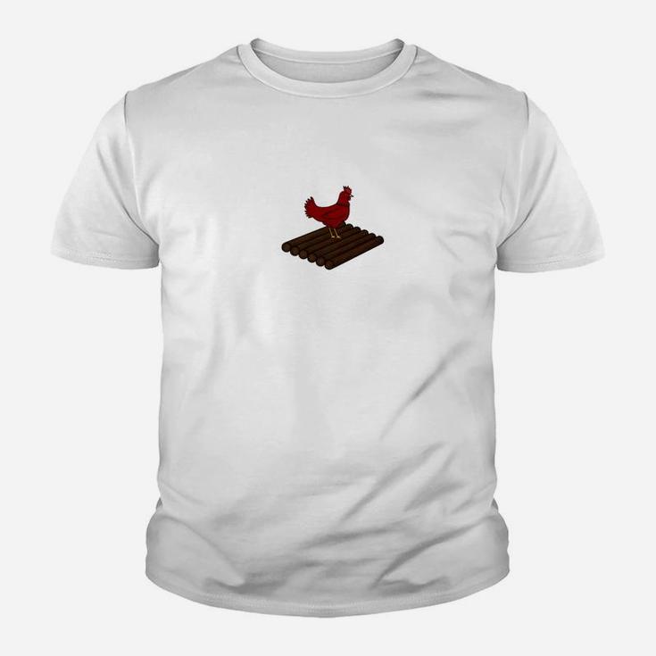 Funny Chicken On A Raft Mens Ladies Navy Kid T-Shirt