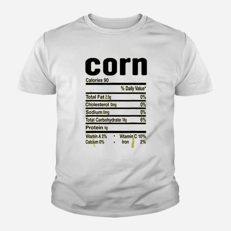 Funny Corn Nutrition Thanksgiving Costume Kid T-Shirt
