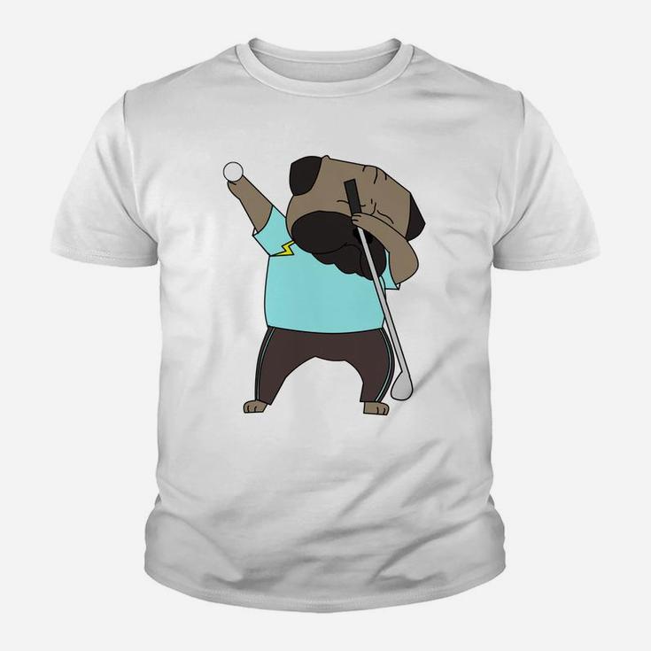 Funny Dabbing English Bulldog Golf Cute Dab Kid T-Shirt