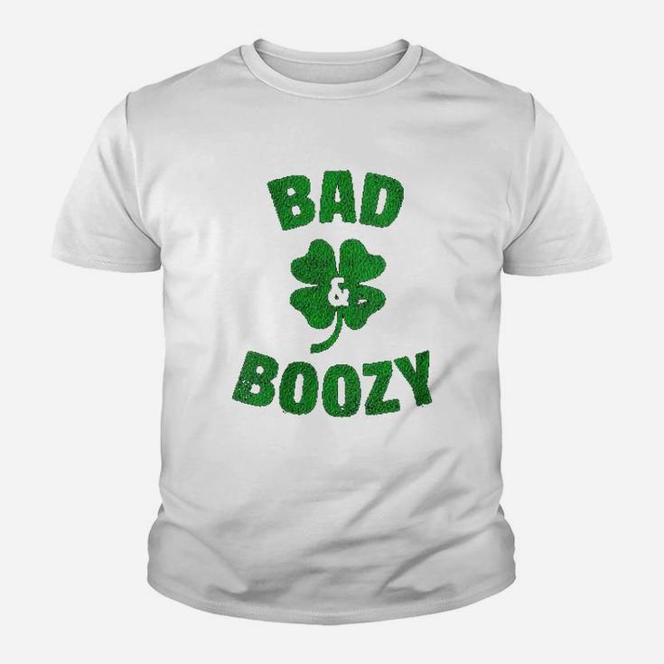 Funny Drinking St Patricks Day Bad And Boozy Bachelorette Kid T-Shirt