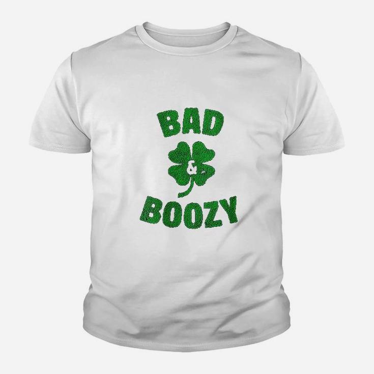 Funny Drinking St Patricks Day Bad And Boozy Bachelorette Kid T-Shirt