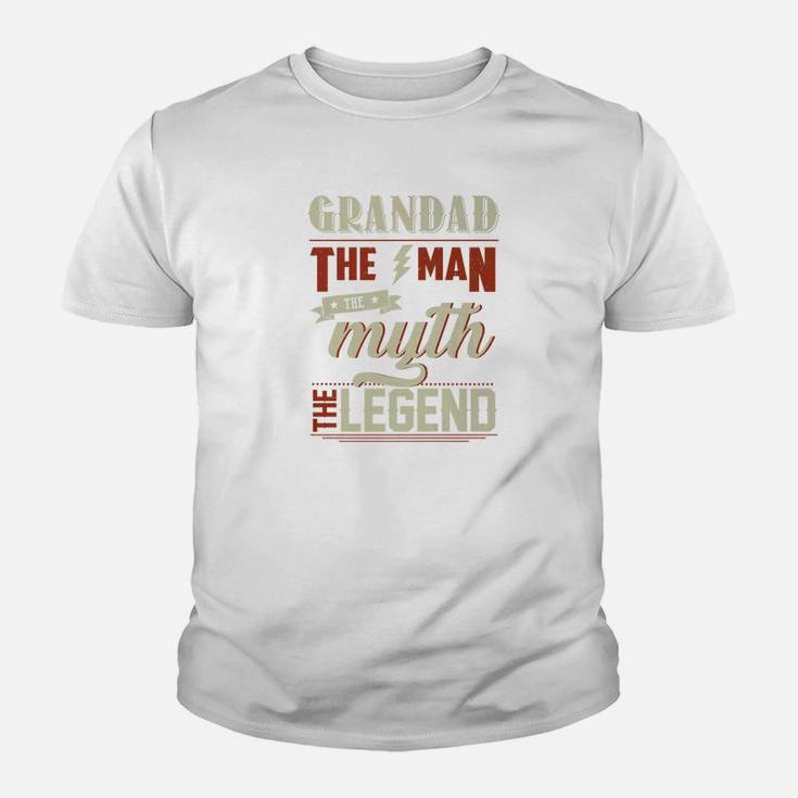 Funny Fathers Day Gifts Grandpa Grandad The Man Myth Legend Premium Kid T-Shirt