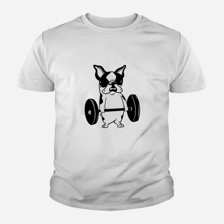 Funny French Bulldog Workout Gym Kid T-Shirt